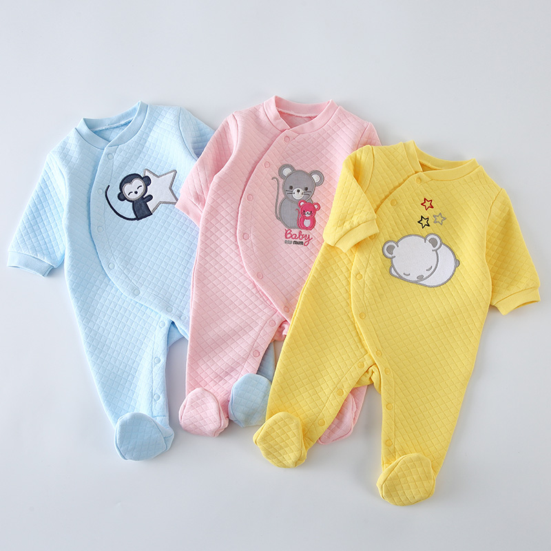Romper Onesie Baby - ชุดรอมเปอร์เด็กทารก ผ้าฝ้าย แขนยาว แบบ unisex ชุดนอนเด็กแรกเกิด
