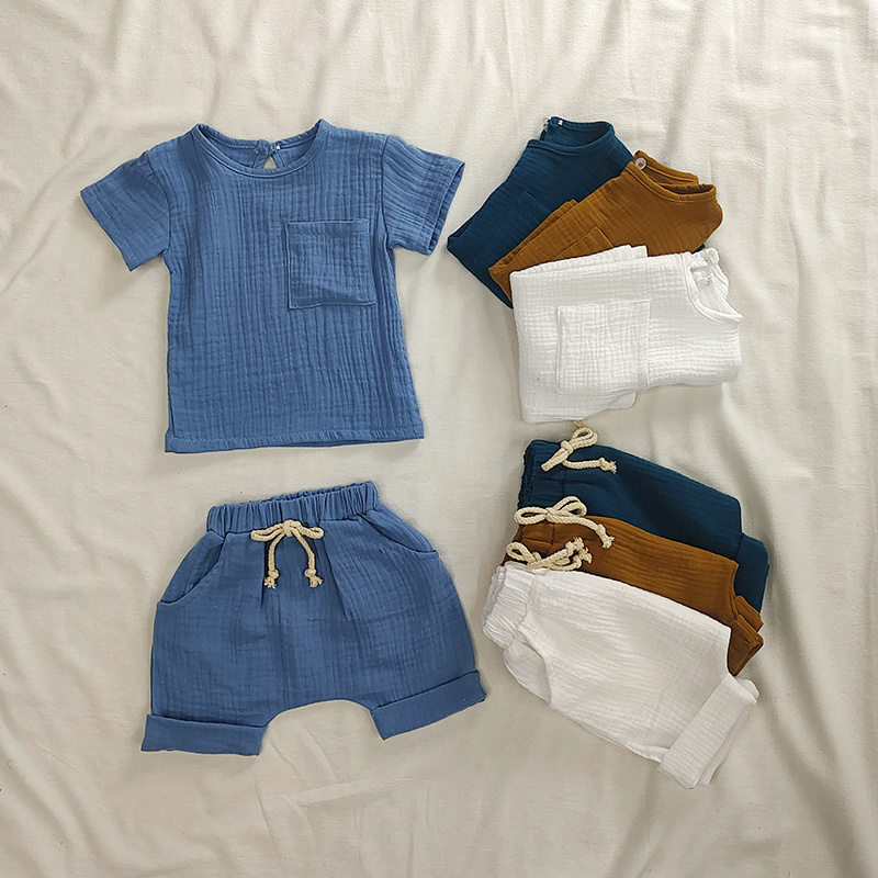 Baby Clothing Bundles - เซ็ตเสื้อผ้าเด็กคอตตอนออแกนิคชุดเสื้อผ้าลำลอง2ชิ้นสำหรับเด็กหญิงเด็กชายใส่ได้ทั้งชายและหญิง