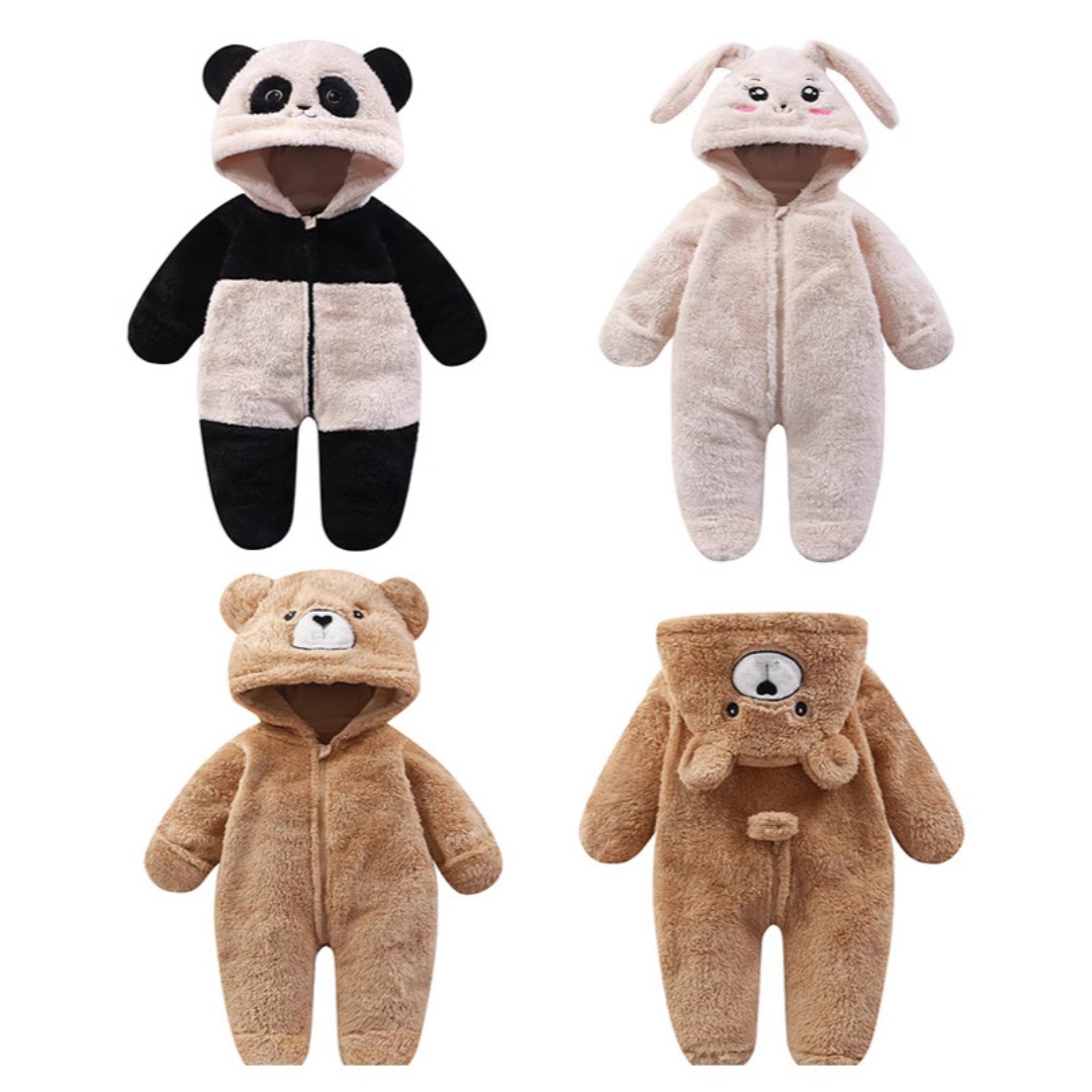 Romper Onesie Baby - ชุดรอมเปอร์เด็กอ่อน 2026 สำหรับเด็กผู้หญิงและเด็กผู้ชาย ผ้าอุ่นนุ่มฟู 0-12 เดือน