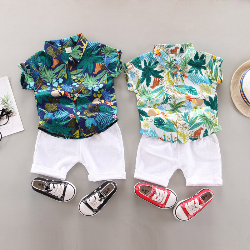 Baby Clothing Bundles - เสื้อผ้าเด็กทารกเสื้อผ้าเด็ก0-5ปีชุดสองชิ้นกางเกงขาสั้นแขนสั้นแบบลำลองสำหรับพิมพ์ลายเสื้อฤดูร้อน