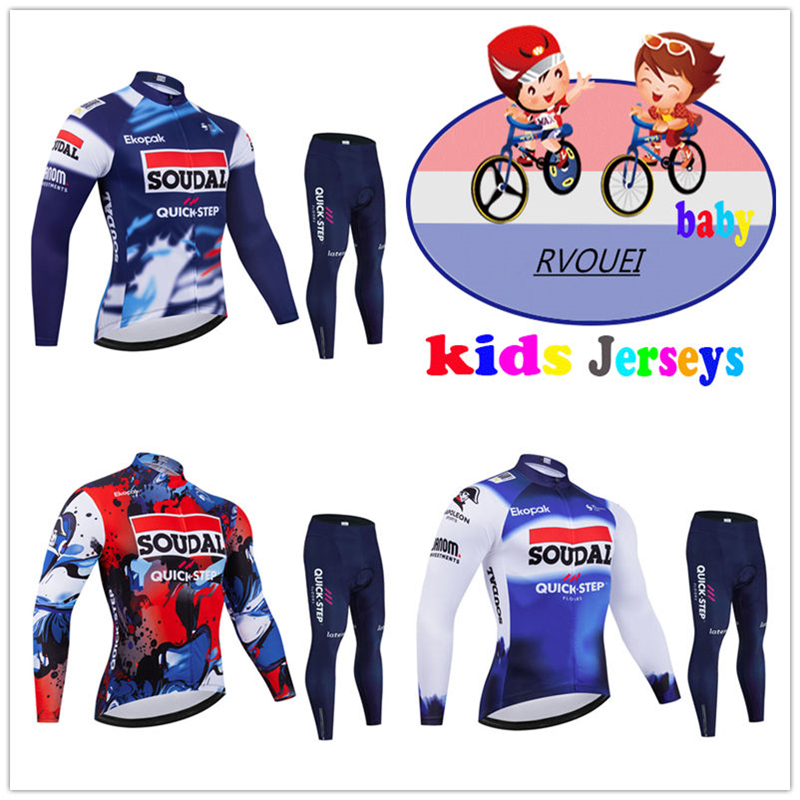 Baby Clothing Factory - Soudal Quick Step เด็กขี่จักรยานเสื้อผ้าเด็กแขนยาวชุดกีฬาเด็กจักรยาน Maillot Ciclismo