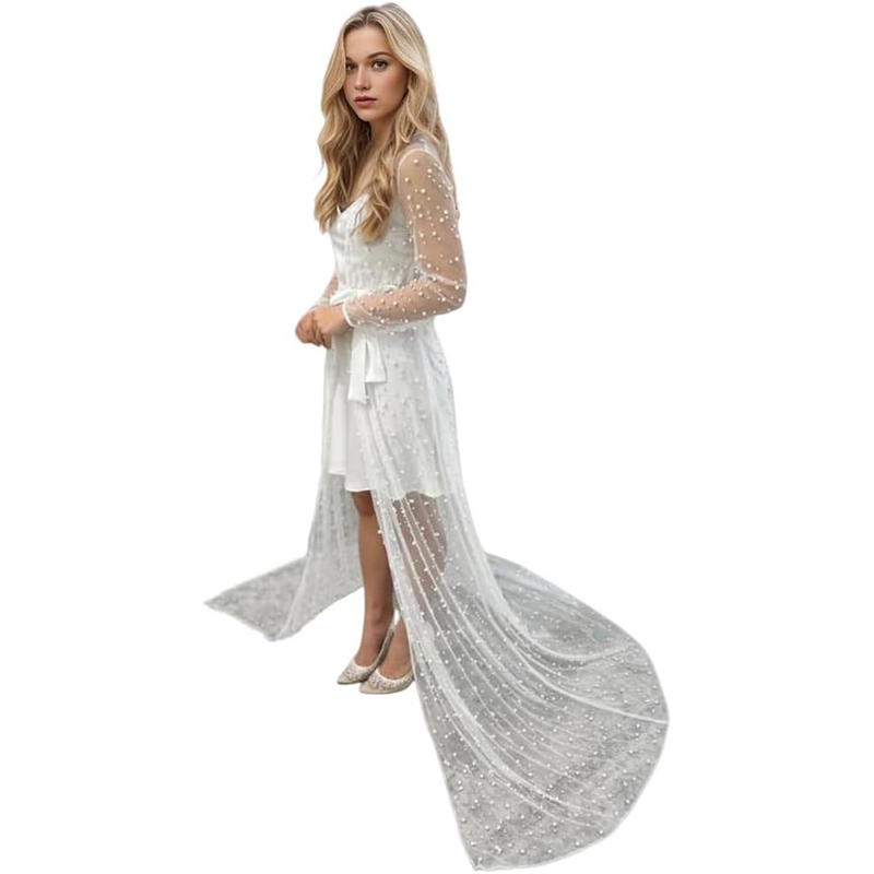 Baby Gown Nightwear - ชุดคลุมท้องสำหรับงานเลี้ยงฉลองเบบี้ชาวเวอร์ ชุดคลุมซีทรู กระโปรงยาว ผ้าทูลล์ ชุดคลุมเจ้าสาว ชุดนอนพองฟูสำหรับผู้หญิง
