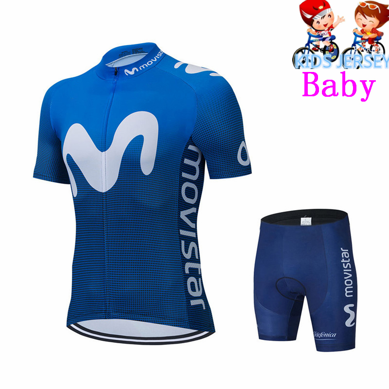 Baby Clothing Factory - Movistar เด็กเรืองแสงสีเขียวเสื้อเจอร์ซีย์นักปั่นชุด Mountain Bike เสื้อผ้ากีฬาแข่งเด็กเสื้อผ้าปั่นจักรยานชุดขี่จักรยาน