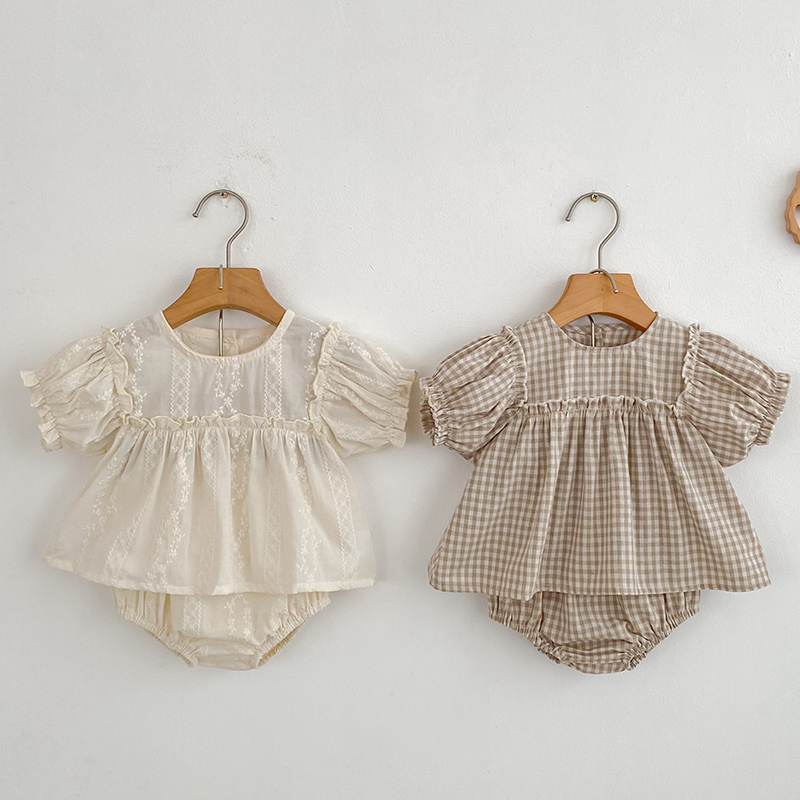สาวแฟชั่นฤดูร้อนชุดเด็กปักตารา - Baby Clothing Bundles บทวิจารณ์และราคา
