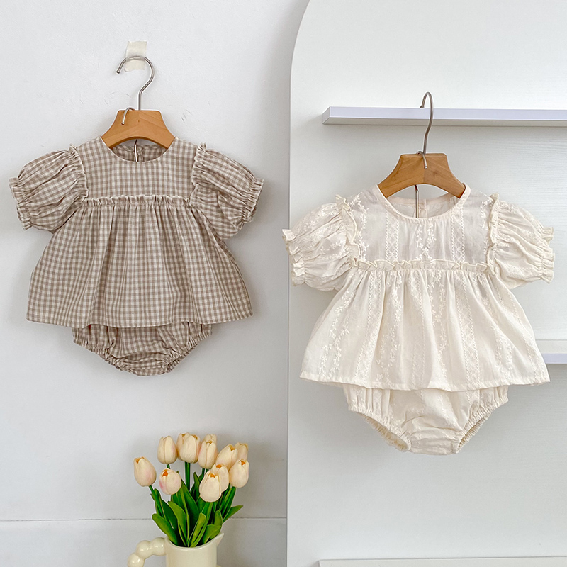 สาวแฟชั่นฤดูร้อนชุดเด็กปักตารา - Baby Clothing Bundles บทวิจารณ์และราคา