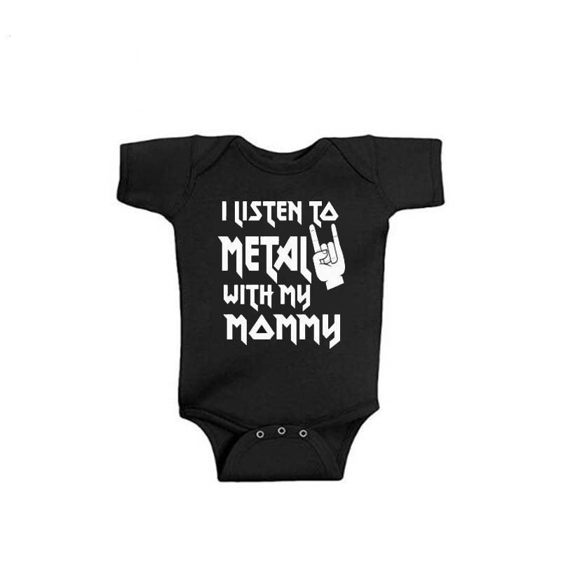 ฉันฟังโลหะกับพ่อและแม่ของฉันชุ - Romper Onesie Baby บทวิจารณ์และราคา