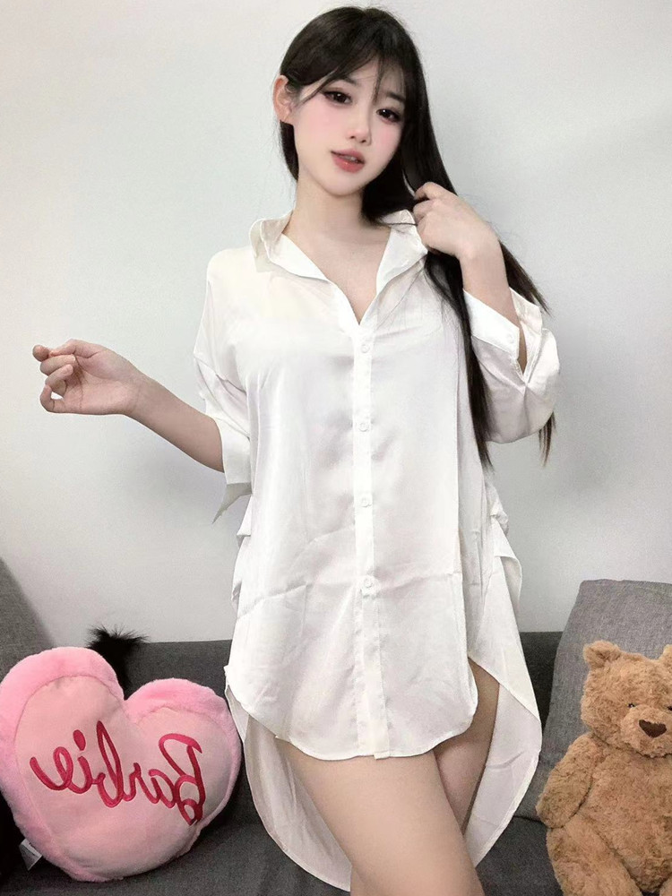 แฟชั่นสีขาวเสื้อมุมมองหญิงชุดน - Baby Gown Nightwear บทวิจารณ์และราคา